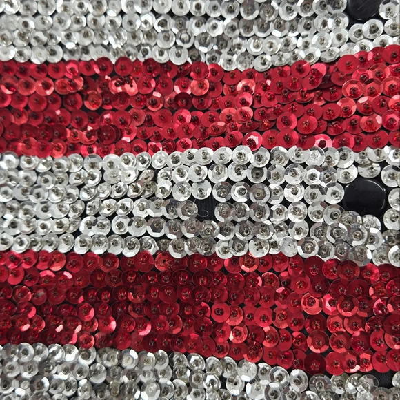 Vintage Tan Chho American Flag Sequince Snap Button Vest - Picture 5 of 12